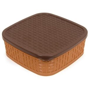 Plastic Square 7 Sections Multipurpose Kitchen Storage Masala Rangoli Dabba Box Set
